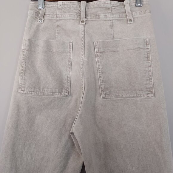Zara ZW Collection High Waist Wide Leg Tan Jeans Size 6 - Picture 4 of 13